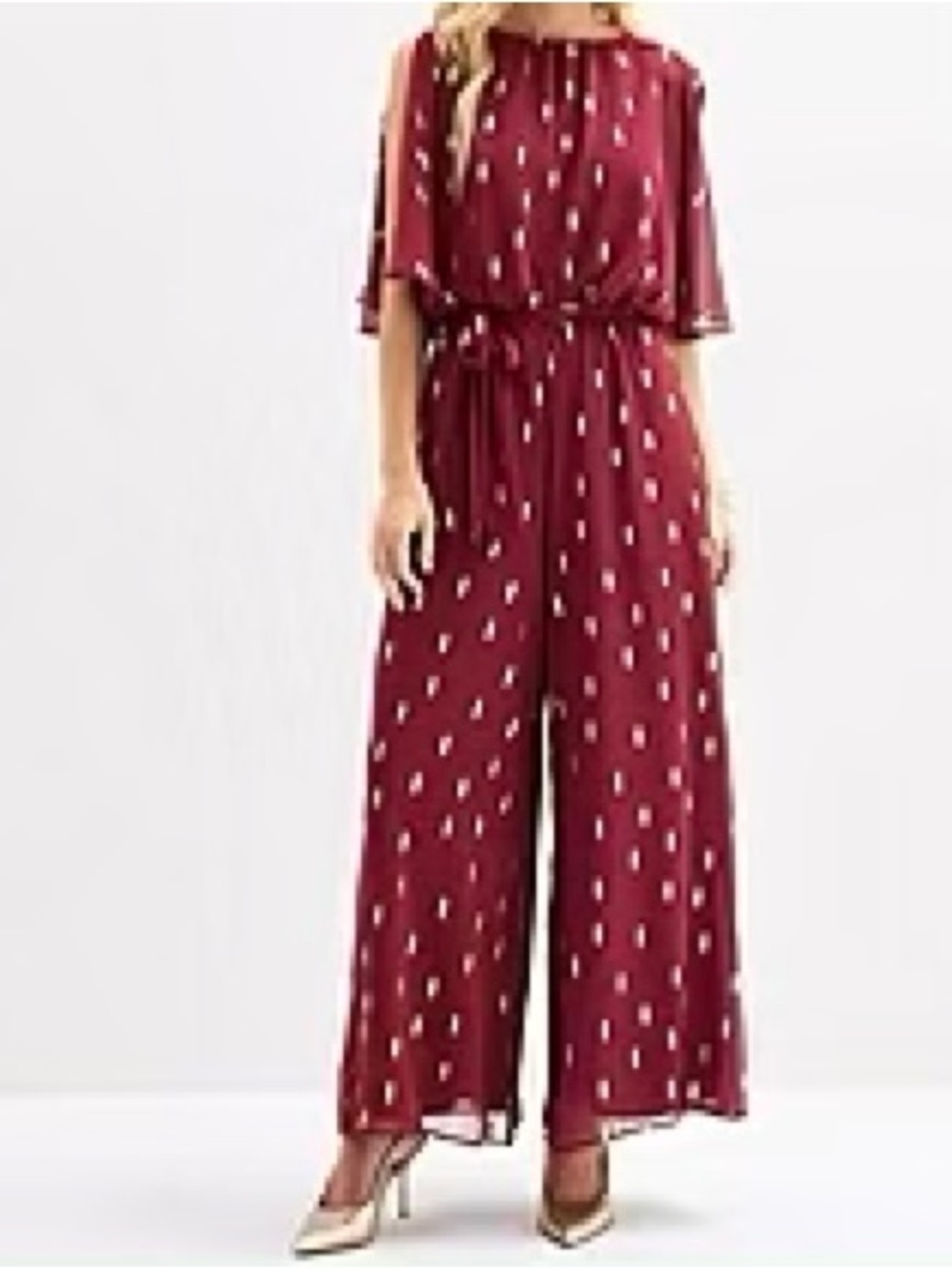 MSK Women’s Crew Neck Belted- Wide-Leg Jumpsuit Size M - Picture 15 of 15